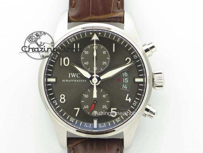 MIROTIME 0507 Mark XVIII IW327006 Titanium V7F 1:1 Best Edition Black Dial on Brown Leather Strap A Attractive 7080